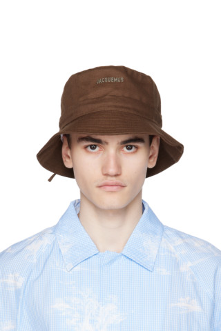 Jacquemus: Brown Le Raphia 'Le Bob Gadjo' Bucket Hat | SSENSE