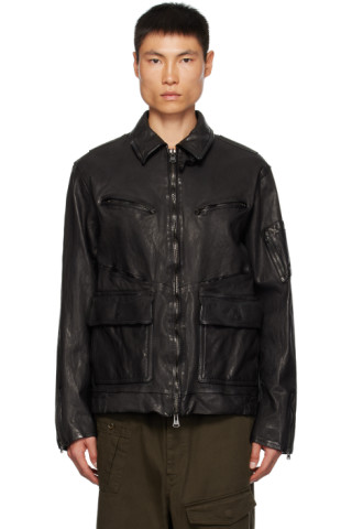 YOHJI YAMAMOTO - Black Isamu Katayama Backlash Edition Leather Jacket