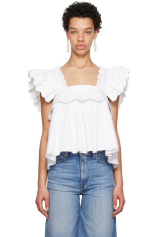 Kika Vargas: White Anais Blouse | SSENSE Canada