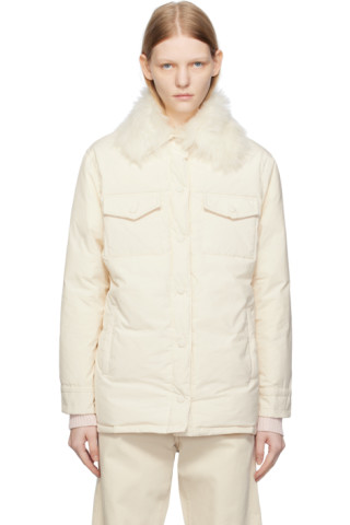 Yves Salomon: SSENSE Exclusive Off-White Down Jacket | SSENSE Canada