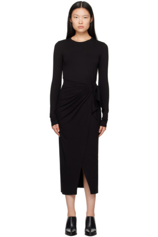 Isabel Marant Etoile: Black Lisy Midi Dress | SSENSE