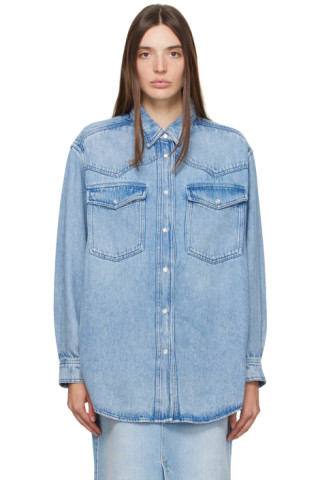 Blue Taniami Denim Shirt by Isabel Marant Etoile on Sale