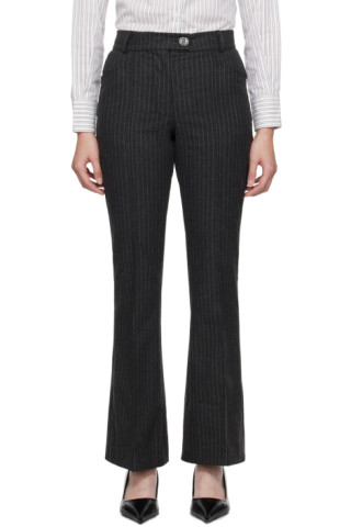 Gray Flared Trousers by Ernest W. Baker on Sale