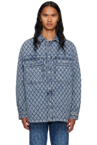 Monogram denim overshirt