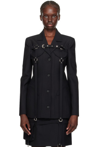 アウターその他 Off-White Woman Blazer Black OWEF108S23FAB001 1000 Black Pin-Buckle Blazer by Off-White on Sale