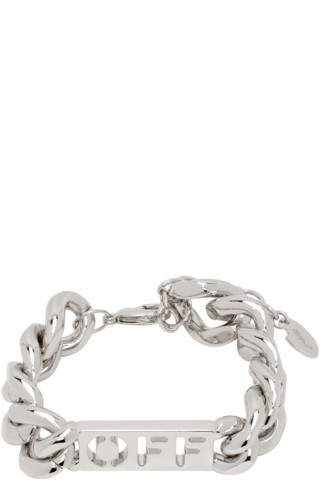 OFF-WHITE Silver-Tone Chain Bracelet for Men