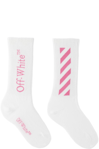 Off-White - Kids White Diagonal Socks