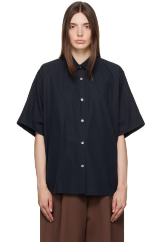 Studio Nicholson: Navy Sira Shirt | SSENSE Canada