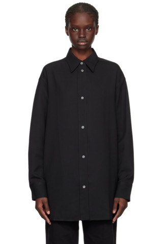 Studio Nicholson: Black Santos Shirt | SSENSE