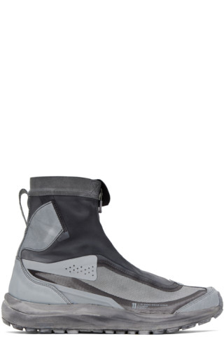 11 by Boris Bidjan Saberi: Gray Salomon Edition Bamba 2 High Sneakers ...