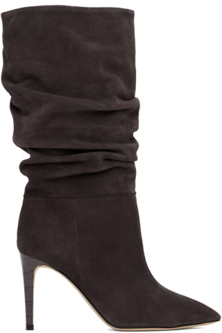 Slouchy suede ankle boots in brown - Paris Texas