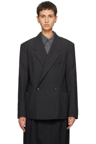 LEMAIRE: Gray Soft Tailored Blazer | SSENSE