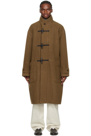 Brown Toggle Coat by LEMAIRE on Sale