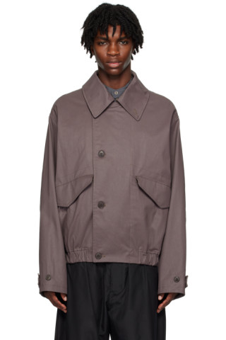 Purple Boxy Jacket by LEMAIRE on Sale