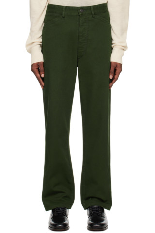 Green Curved Jeans by LEMAIRE on Sale