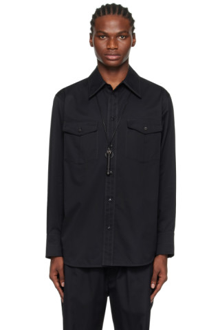 Black Relaxed Shirt by LEMAIRE on Sale