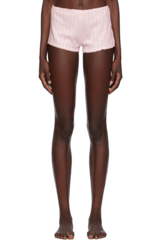 Paloma Wool Casilda Cotton Pointelle Boyshorts in Pink