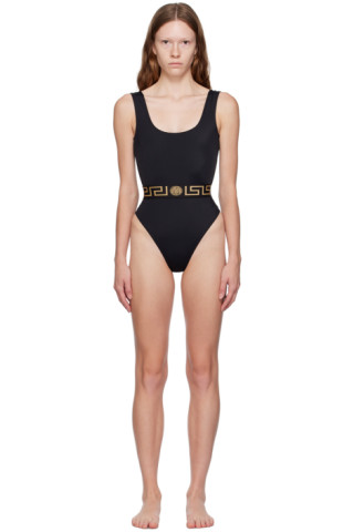 Versace Underwear: Black Greca Border Swimsuit