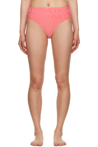 Pink Dua Lipa Edition Bikini Bottom by Versace Underwear on Sale