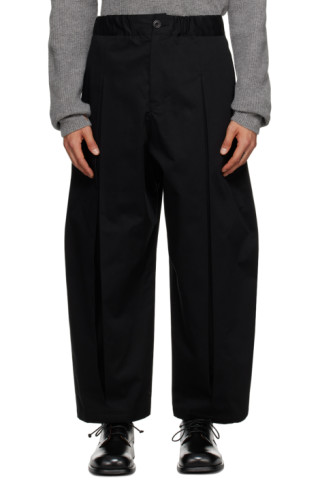 SAGE NATION: Black Box Pleat Trousers | SSENSE