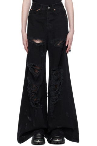 Black Distressed Jeans by VETEMENTS on Sale