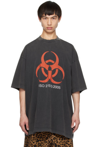 VETEMENTS: Gray 'Genetically Modified' T-Shirt | SSENSE