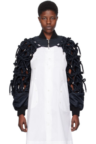 Noir Kei Ninomiya - Black Knotted Bomber Jacket