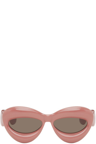 Inflated cateye sunglasses in nylon Dusty Pink - LOEWE