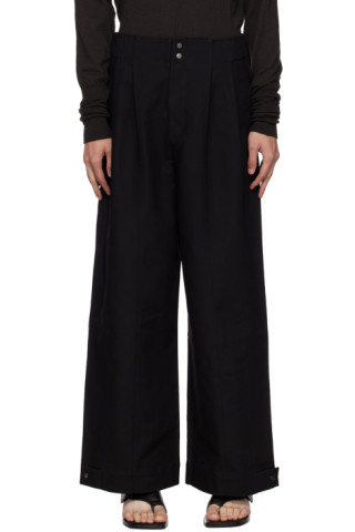 Black Giwa Trousers by Birrot on Sale