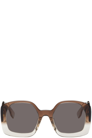 Brown O'Lock oversized square acetate sunglasses