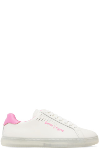 White & Pink Palm One Sneakers by Palm Angels on Sale