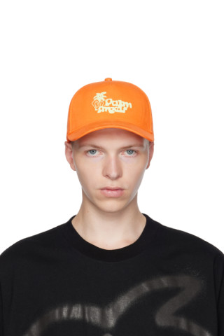 Orange Jimmy Cap by Palm Angels on Sale