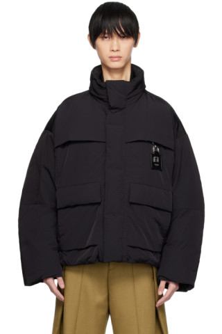 Black Zip Down Jacket by Wooyoungmi on Sale