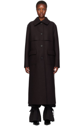 【関税込み】Harris Wharf London ブラウン Storm Shield コート Brown Storm Shield Coat by Harris Wharf London on Sale