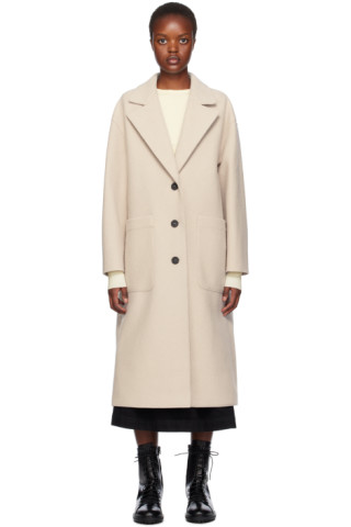 Off-White Greatcoat Coat by Harris Wharf London on Sale