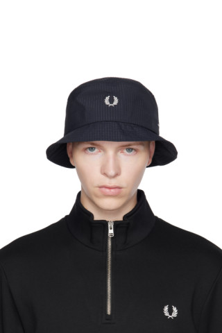 Fred Perry: Navy Dual Branded Bucket Hat | SSENSE
