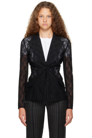 【関税込み】Moschino ブラック シア テーラードジャケット 232720F057003_1.jpg