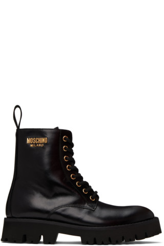 Moschino Black Plate Boots