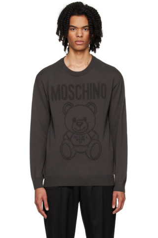 Moschino Monogram-Jacquard Crew Neck Jumper