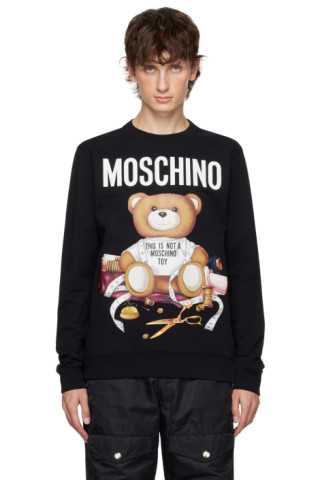 Black Teddy Bear Sweatshirt by Moschino on Sale