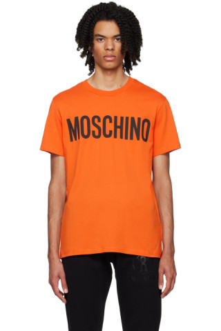 MOSCHINO Logo Print T-Shirt, Orange