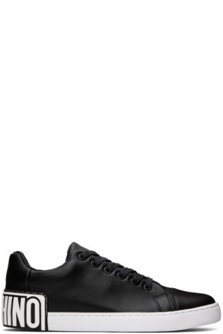 Moschino: Black Rubberized Sneakers | SSENSE