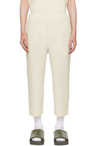 Homme Plissé Issey Miyake: Off-White Monthly Color June Trousers