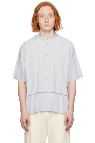 HOMME PLISSÉ ISSEY MIYAKE: Gray Edge Shirt | SSENSE Canada