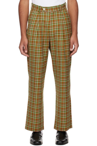 Ryo Check Trousers in Small Green and Navy