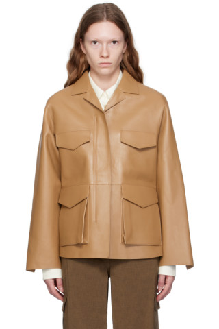 【関税込み】TOTEME ブラウン Army レザージャケット 232771F063000_1.jpg