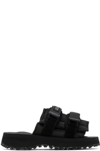 Suicoke: Black MOTO-Puffab Sandals | SSENSE