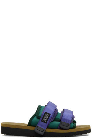 Suicoke - Purple & Green MOTO-Cab Sandals