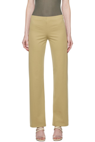 Beige Dance Lounge Pants by Maryam Nassir Zadeh on Sale