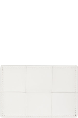 Bottega Veneta: White Cassette Credit Card Case | SSENSE